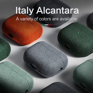Étui de protection en cuir Alcantara de luxe <span class=keywords><strong>pour</strong></span> Airpods 3 4 Pro 1ère/2ème/3ème génération, même cuir utilisé <span class=keywords><strong>pour</strong></span> les voitures de <span class=keywords><strong>sport</strong></span> - Product Image 6