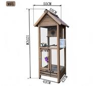 Grande, moyenne et petite cage à oiseaux en bois imperméable avec roulettes pour pigeon, caille, perroquet, canari, ara, calopsitte, usage d'élevage