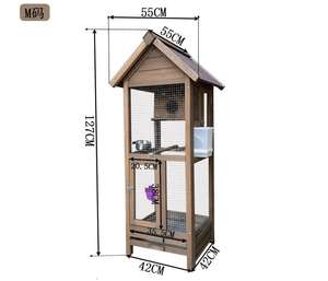 Grande, moyenne et petite <span class=keywords><strong>cage</strong></span> à oiseaux en bois imperméable avec roulettes pour pigeon, caille, perroquet, canari, ara, calopsitte, usage d'élevage - Product Image 4