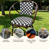 Ensemble de table et de chaises d'extérieur, style français, chaises en rotin tissé, imperméables, résistantes au soleil, pour cour, jardin et balcon