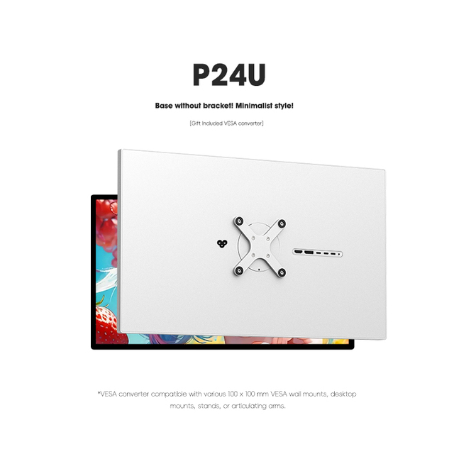 Kuycon P24U Eye-Care Design 24-Inch 4K Monitor 3840*2160 Resolution Whiteboard Display Office Monitor Wide Aluminum Alloy IPS