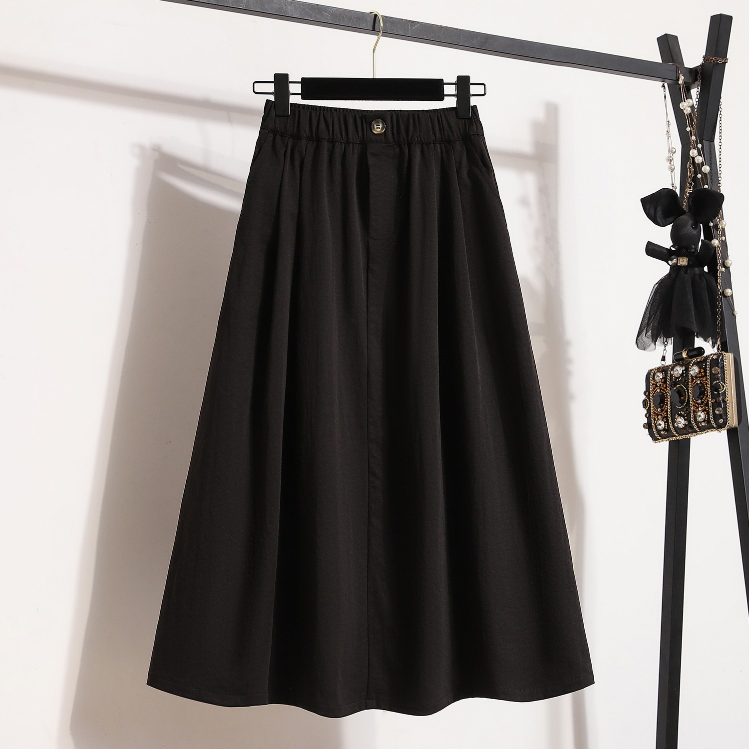 Retro Japanese A-line Midi Dress Women's Elastic Waist Solid Casual High Street Girls' Dress All Pairs| Alibaba.com Retro Japanese A-line Midi Dress Women's Elastic Waist Solid Casual High Street Girls' Dress All Pairs| Alibaba.com