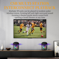 Speaker Portabel Nirkabel 100W dengan Subwoofer, Panel Sentuh, Lampu LED RGB, Bass Dalam, Suara Surround 360, TWS, Kartu TF, USB