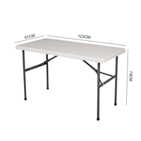 Table rectangulaire pliante en plastique, table en plastique blanche pour mariage extérieur, nouveau produit,