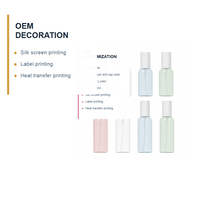 Flacon pulvérisateur rond en PET de 30 ml et 50 ml, vide, pour lotion, shampoing, tonique, parfum, cosmétiques de voyage, atomiseur, emballage OEM