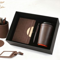 Ensemble cadeau de luxe pour la fête des pères : carnet en liège et bambou avec logo personnalisé, stylo et tasse à café, ensemble cadeau promotionnel pour entreprise