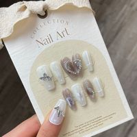 Vente en gros faux ongles courts en acrylique fini gel UV faux ongles réutilisables à pression faits à la main