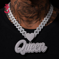 Colgante con Letra AD Personalizada, Diseño Completo en Moissanita VVS, Plata de Ley 925, Chapado en Oro de 14K/18K, Joyería Hip Hop con Diamantes