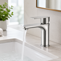 Robinet de lavabo de luxe moderne - Robinet de salle de bain - Robinets pour salle de bain finition chromée - Accessoires sanitaires écologiques
