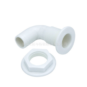 Nylon Marine Drain Elbow 1 Inch Black White Boat Water Outlet For <b>Yacht</b> Speedboat Repair Parts - Product Image 3