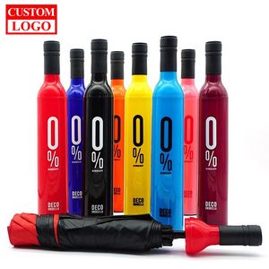 Promotional Gift Branded Wine Bottle Shape <b>Umbrella</b> Advertising <b>Windproof</b> Logo Print Luxury Promo Branded Diy <b>Umbrella</b> Custom - Product Image 1