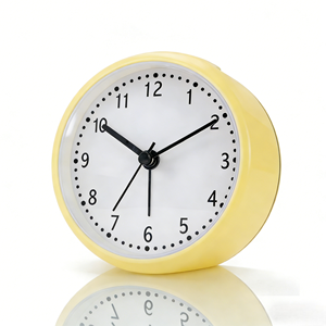 Reloj Despertador Analógico Redondo de 4 Pulgadas, Color Amarillo Claro, Funcionamiento Silencioso, con Luz Nocturna para Decoración - Product Image 1