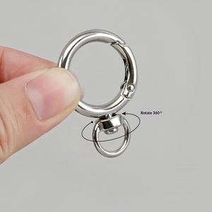 6Mm Electroplated Zinc Alloy Clasp Swivel Small <b>Ring</b> Open Ended Spring Loop for Diy <b>Phone</b> Case Bag Keychain Accessories - Product Image 2