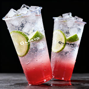 लोकेयो 16oz 12oz 32oz कस्टम मुद्रित प्लास्टिक कप के लिए लिड और स्ट्रैंड के साथ ढक्कन और स्ट्रॉस के साथ प्लास्टिक कप - Product Image 1