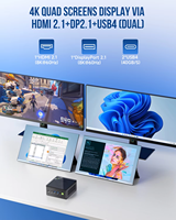 Mini PC de jeu Gmktec K8 Plus 8845Hs, design bureau, DDR5 32 Go, SSD 64 Go, carte graphique, Mini PC Gamer