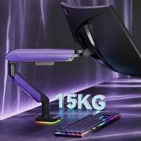 Bras Support Écran de Jeu RVB Unique 17-45 pouces, Fixation Verticale Ultrawide pour Écran LED avec Câble, Accessoire Informatique