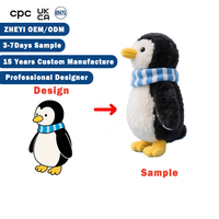 OEM ODM mascotte pingouin fait à la main super doux animal en peluche jouet PP coton remplissage logo personnalisé cadeau