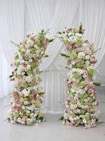 Eleganter Hochzeits-Blumenbogen Künstliche Rosenreihe für Outdoor-Hochzeiten Hintergrund Bühnendekoration Event-Dekor