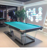 Table de billard moderne populaire en ardoise de Jiujiang, 7, 8 et 9 pieds, avec poches en caoutchouc et rails en bois massif écologique, pour usage domestique