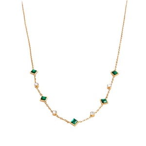 สร้อยคอสแตนเลสกันน้ำชุบทอง 18K รูปทรงสี่เหลี่ยม ดีไซน์สวยหรู สั่งซื้อขั้นต่ำ 10 ชิ้น - Product Image 5