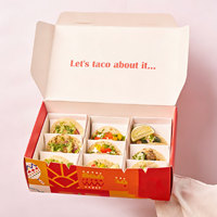 Boîte à tacos en papier biodégradable, écologique, recyclable et jetable avec logo personnalisé pour la restauration à emporter au Mexique