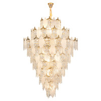 Lustre LED Villa Crystal, Luminaire Principal de Luxe Haut de Gamme Élégant pour Hall, Loft et Escalier, Éclairage Moderne et Luxueux