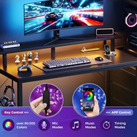 Bureau de jeu réglable en hauteur Hetium, moderne et ergonomique, avec moteur unique, contrôleur électrique intelligent, structure en bois massif et acier