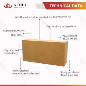 Kerui Hersteller preis Hohe Erweichung temperatur unter Last Magnesia Ziegel für Zement ofen - Product Image 2