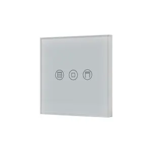 Mvava Ce Aluminum Frame 86mm Uk/Eu Wood Color Tempered Glass Panel Electrical Touch Smart Wifi Wall Curtain Switch for Curtain