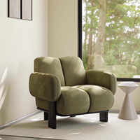 Fauteuil de loisirs en bois de style rétro français Koala, grand et petit, simple, canapé individuel pour appartement, salon, balcon, chambre à coucher