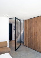 YDNCN Porte coulissante moderne en verre trempé sans cadre avec miroir pour armoire, placard et portes de salle de bain