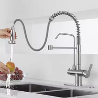 Robinet de cuisine de luxe mitigeur 304 en acier inoxydable robinet de cuisine à ressort pour purifier l'eau potable robinet de cuisine de luxe