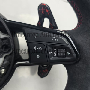 Nuevo Volante Deportivo de Fibra de Carbono Forjada con LED y Alcántara para Audi B9 B8 C8 A4 A6 A7 R8 TT RS A8 Q7 - Product Image 4