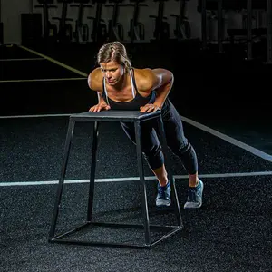 Spor salonu ekipmanları hız eğitimi katlamalı platformu atlama egzersiz ayarlanabilir çelik Plyo kutu seti