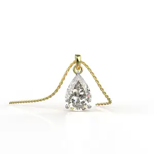 Avarta gioiello opulento 18k oro A forma di pera Moissanite ciondolo un Glamour senza tempo per le occasioni formali e speciali delle donne