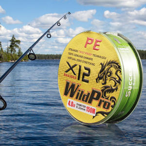 Línea de Pesca Trenzada Wildpro Pe 150M 4.0 #   Hilo Fluorescente Verde de Alta Resistencia de 0.32 mm x 12 Hilos para Uso en Lagos - Product Image 1