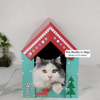 ICLE-Gratte-chat de maison de Noël en carton personnalisé de haute qualité avec griffoir