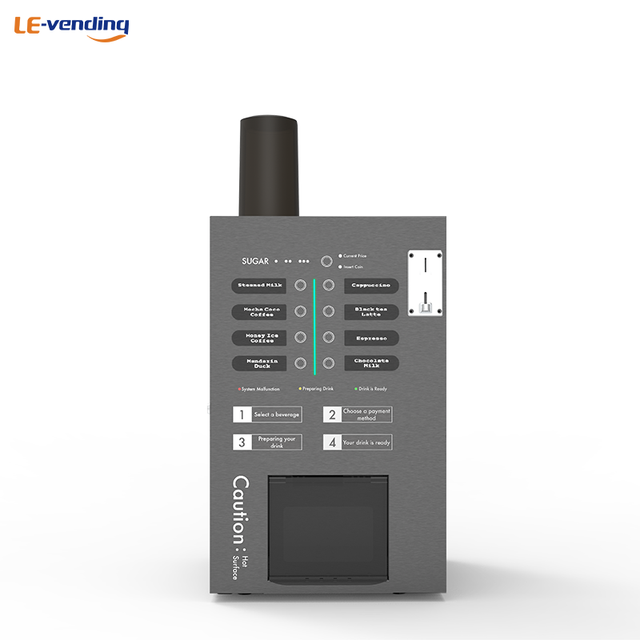 LE-VENDING New Product Button Control Fresh Grind Bean to Cup Coffee Vending Machine with Cup Dispenser