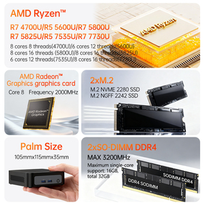 <span class=keywords><strong>Mini</strong></span> <span class=keywords><strong>PC</strong></span> 2026 à bas prix, série <span class=keywords><strong>Ryzen</strong></span> <span class=keywords><strong>5</strong></span>, DDR4 16 Go 3200 MHz, SSD, Windows 11, garantie 1 an, neuf, pour usage domestique ou étudiant - Product Image 4