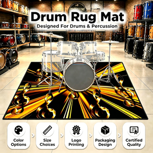 Tapis de protection pour <span class=keywords><strong>batterie</strong></span> |   Tapis musical personnalisé, tapis insonorisant pour <span class=keywords><strong>batterie</strong></span>, tapis de protection pour <span class=keywords><strong>batterie</strong></span> avec logo - Product Image 1