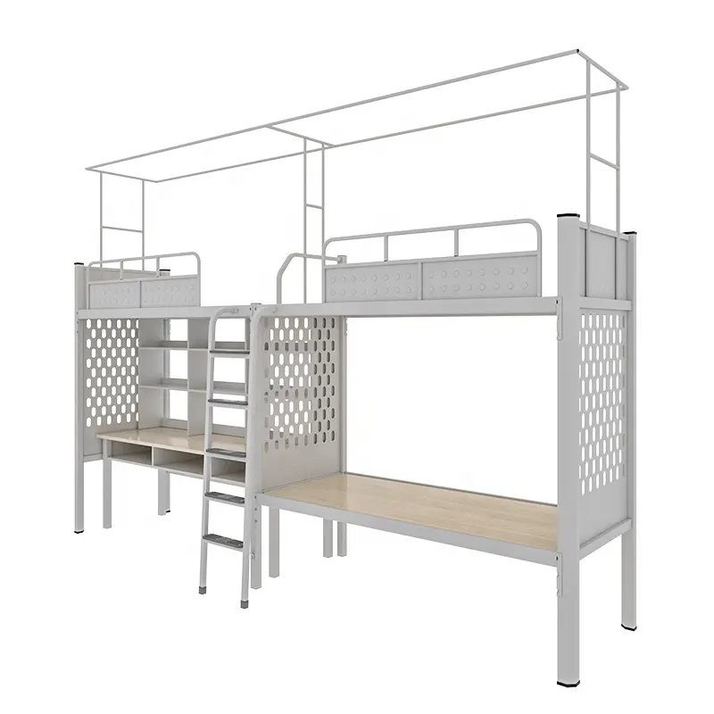Huihong โครงโลหะสำหรับโรงเรียน,เตียงนักเรียนหอพักเฟอร์นิเจอร์พร้อมตู้เก็บของและโต๊ะเขียนหนังสือ