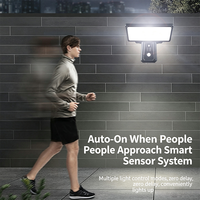 Lampe murale solaire LED avec détecteur de mouvement, étanche, sans fil, pour jardin, cour, patio, clôture