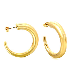 Hoop <b>Earrings</b> Gold Tone Geometric <b>Hook</b> Shape Party Fashion Jewelry for Women - Product Image 2