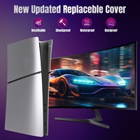 Plaque frontale de remplacement de couverture de coque de protection anti-poussière ABS mince pour la nouvelle édition numérique mince PS5 Playstation 5
