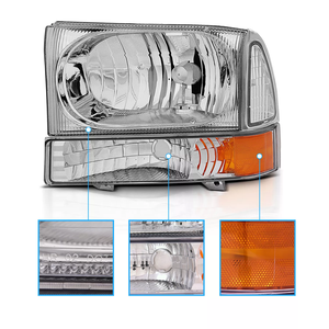 Conjunto de faros compatibles con <span class=keywords><strong>FD</strong></span> F250 F350 PICKUP /Ford Bronco 1999-2004 Faro halógeno, lado <span class=keywords><strong>L</strong></span> + R - Product Image 5