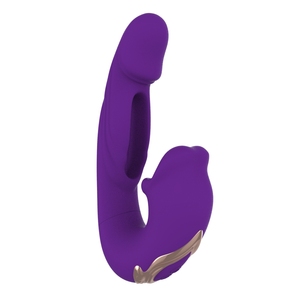 Vibrateur sexuel 3 en 1 <span class=keywords><strong>rouge</strong></span>, design langue, creux, pour stimulation du point G, avec fonctions de léchage, de morsure et de tapotement, pour stimulation du clitoris - Product Image 1