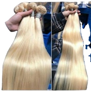 613 Blonde Remy cheveux faisceaux doux vague indienne sans enchevêtrement 28-36 pouces longueur perruques et extensions wefted avec HD dentelle - Product Image 5
