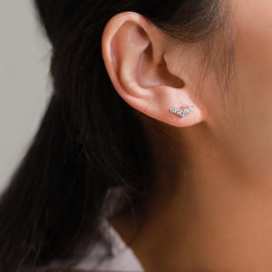 Boucles d'oreilles et collier en argent sterling S925 exquis en forme de queue de dauphin pour femmes, bijoux de luxe abordables avec design d'ailes - Product Image 5