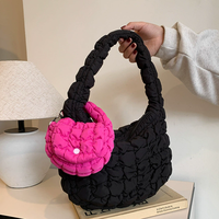 Nouveau portefeuille matelassé à fermeture éclair mignon porte-monnaie matelassé moelleux petit porte-monnaie porte-clés mini sac matelassé