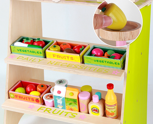 <span class=keywords><strong>Caseta</strong></span> de juguete de comida de <span class=keywords><strong>madera</strong></span> para niños, juego de simulación de tienda de frutas y verduras, superventas, 2023 - Product Image 4